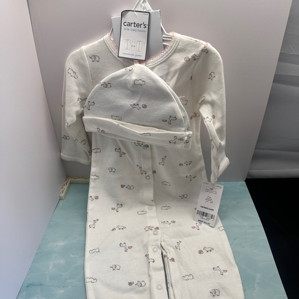 Carter's Cream Pajama Set, size 6m